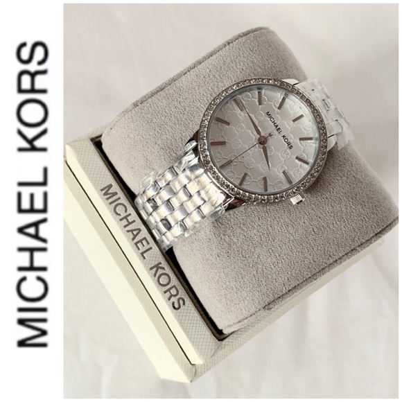 NWT authentic MK Silver tone monogram watch - Picture 4 of 6
